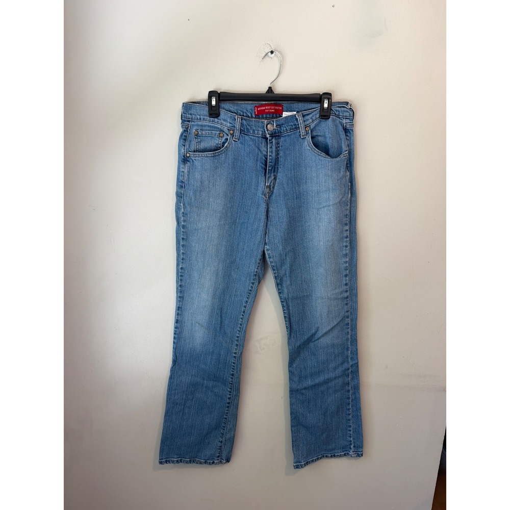 Levis 515 Nouveau Boot Cut Stretch Jeans Medium Wash Blue Denim Size 12 L M